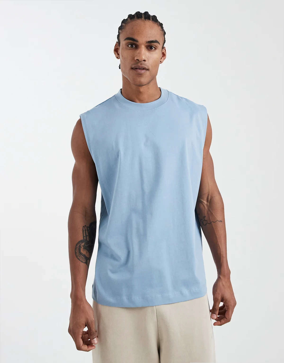 Essentials – Niebieski top oversize bez rękawów
