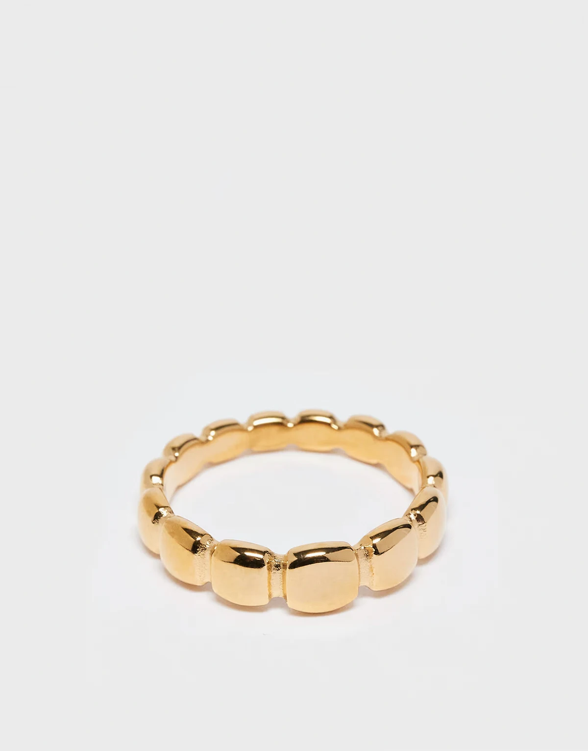 – Goldfarbener Bandring aus wasserfestem Edelstahl mit Blasendesign