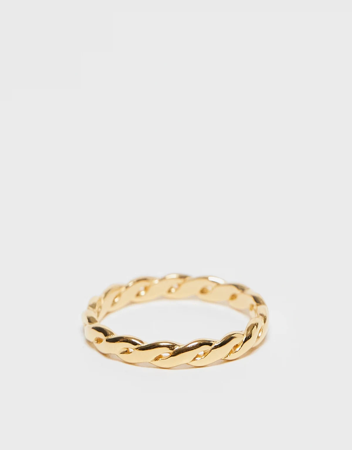 – Vergoldeter Bandring aus Sterlingsilber in gedrehter Seiloptik