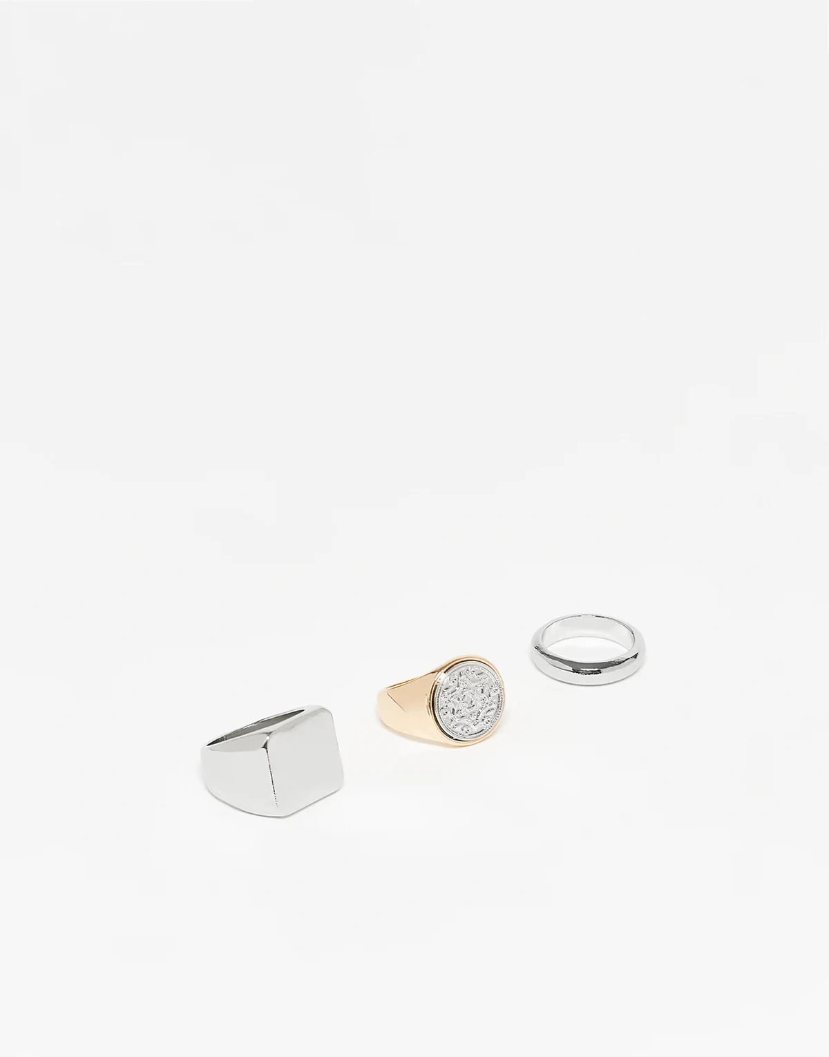 – Unisex-Siegelringe im Multipack aus verschiedenen Metallen