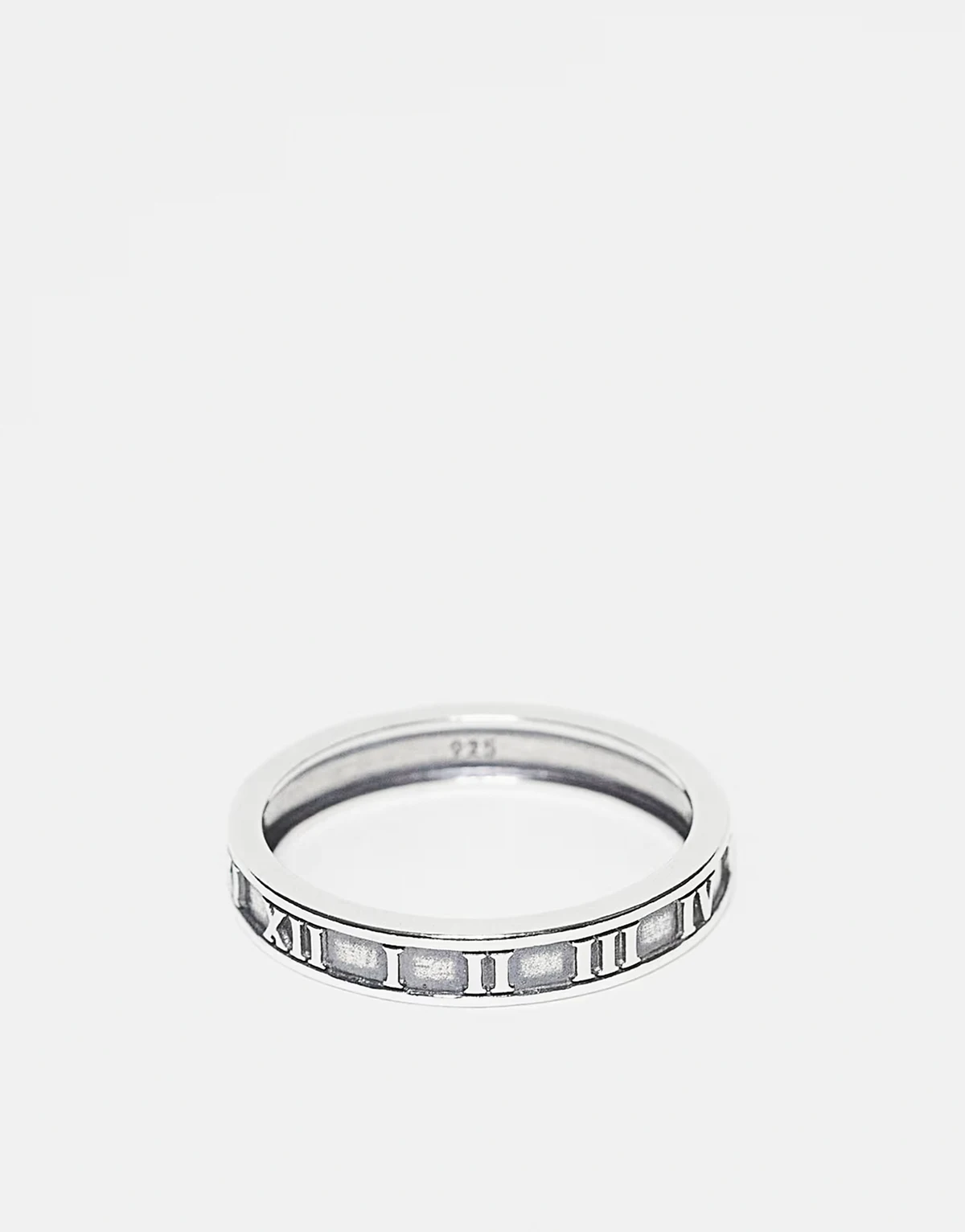 – Ring aus Sterlingsilber in Silber mit römischen Ziffern