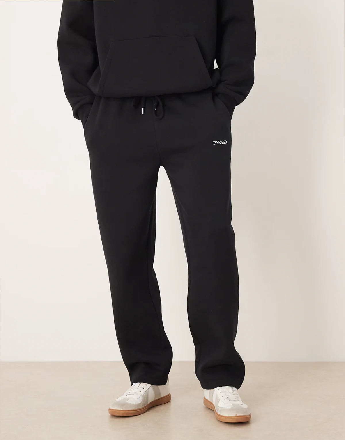 oversized sweatpants with print in black - part of a set