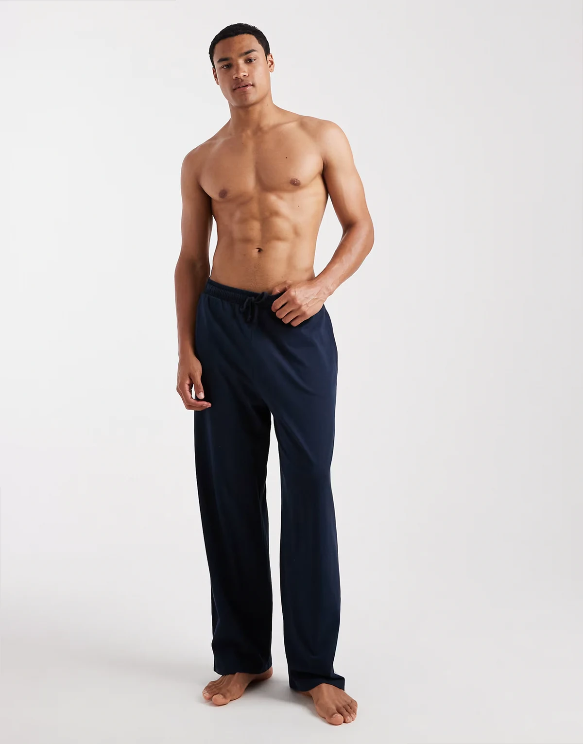 – Lounge-Hose in Marineblau mit weitem Bein