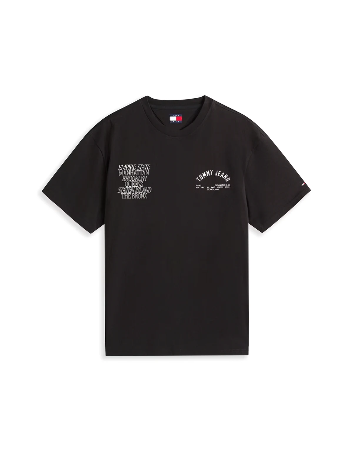 – Boroughs – Czarny T-shirt z napisem na plecach