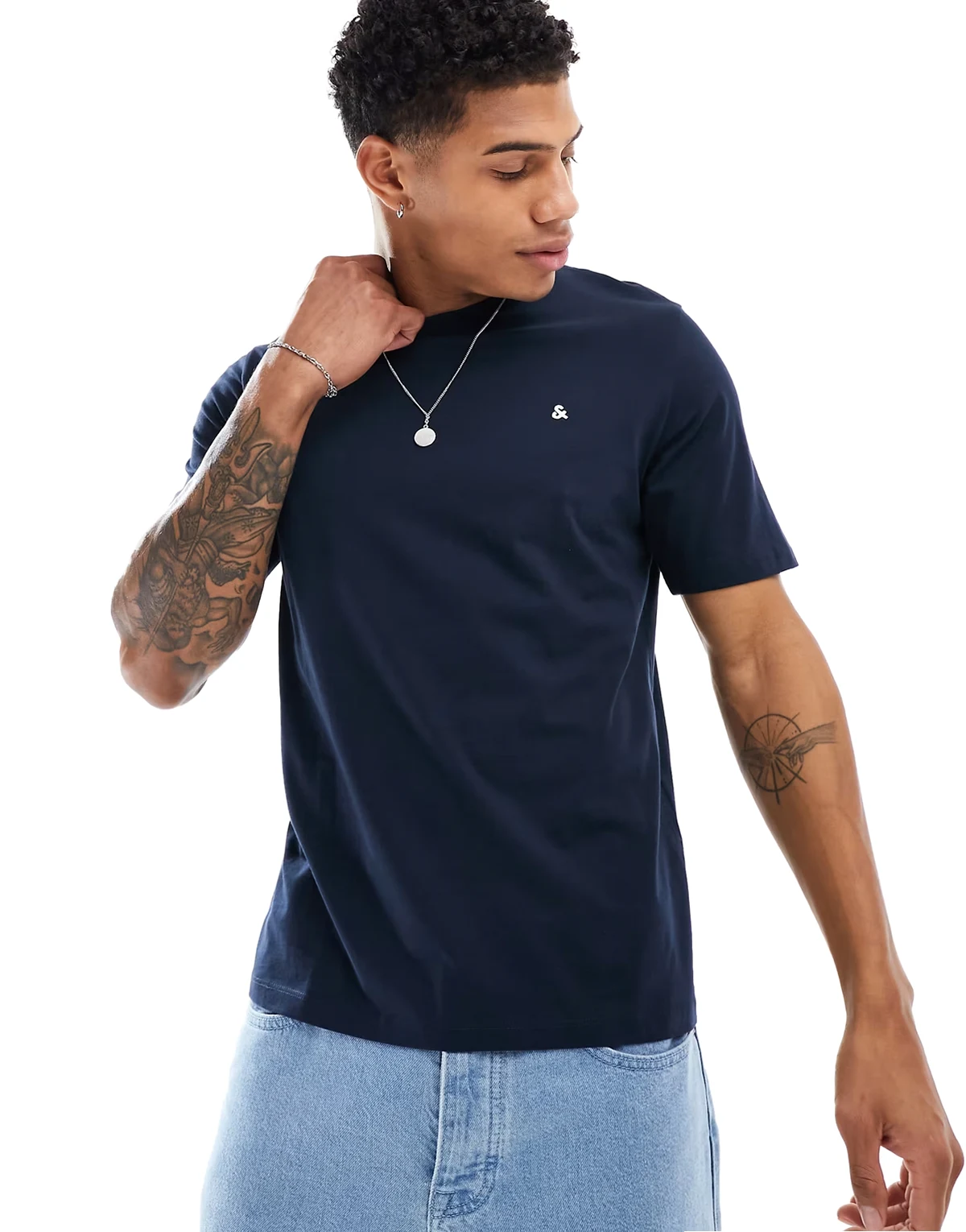 T-shirt with & logo in navy