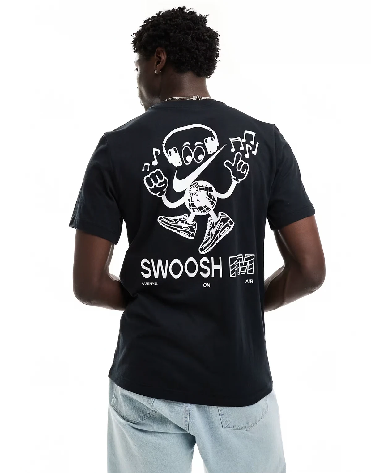 Swoosh FM graphic backprint t-shirt in black