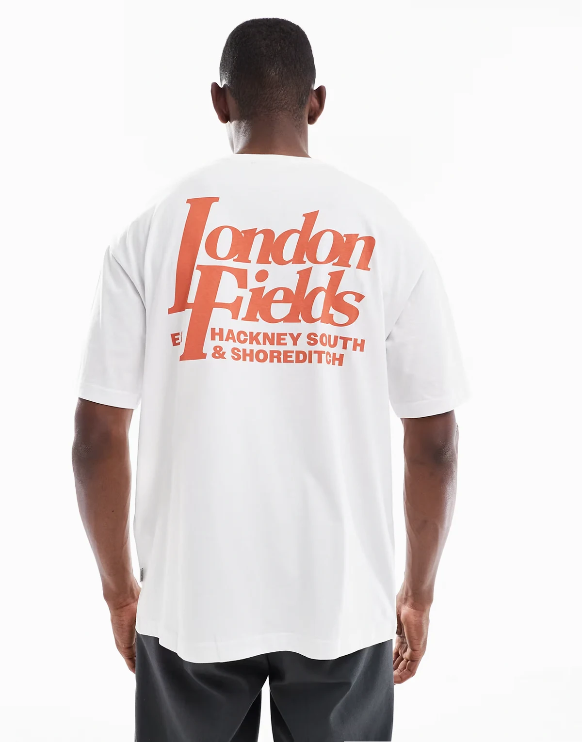 oversized t-shirt with london back print in white