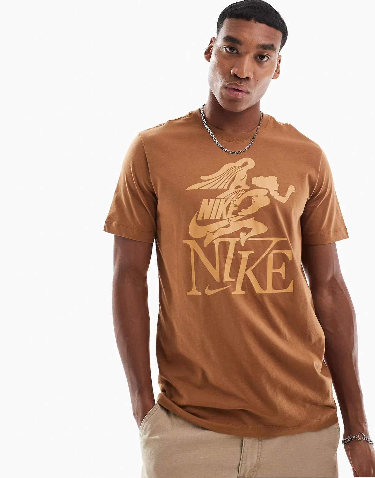 Club Goddess graphic t-shirt in brown