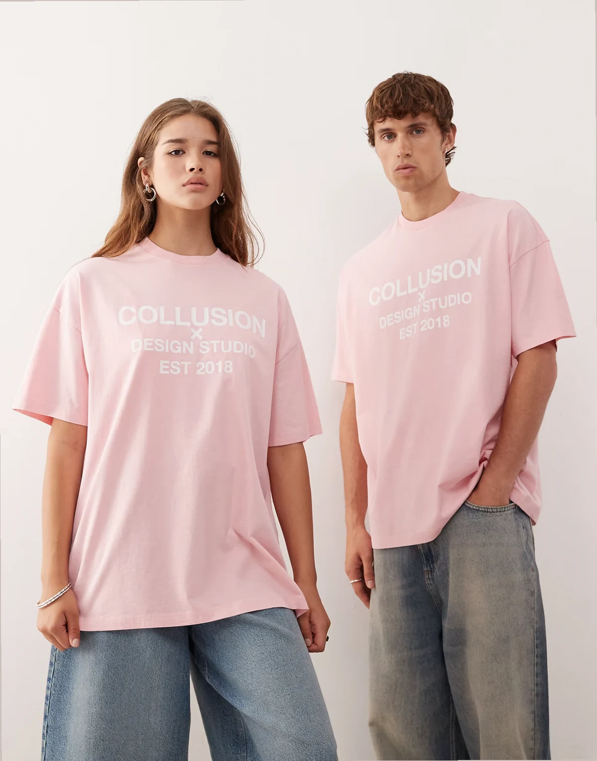 Unisex t-shirt with logo print in pink