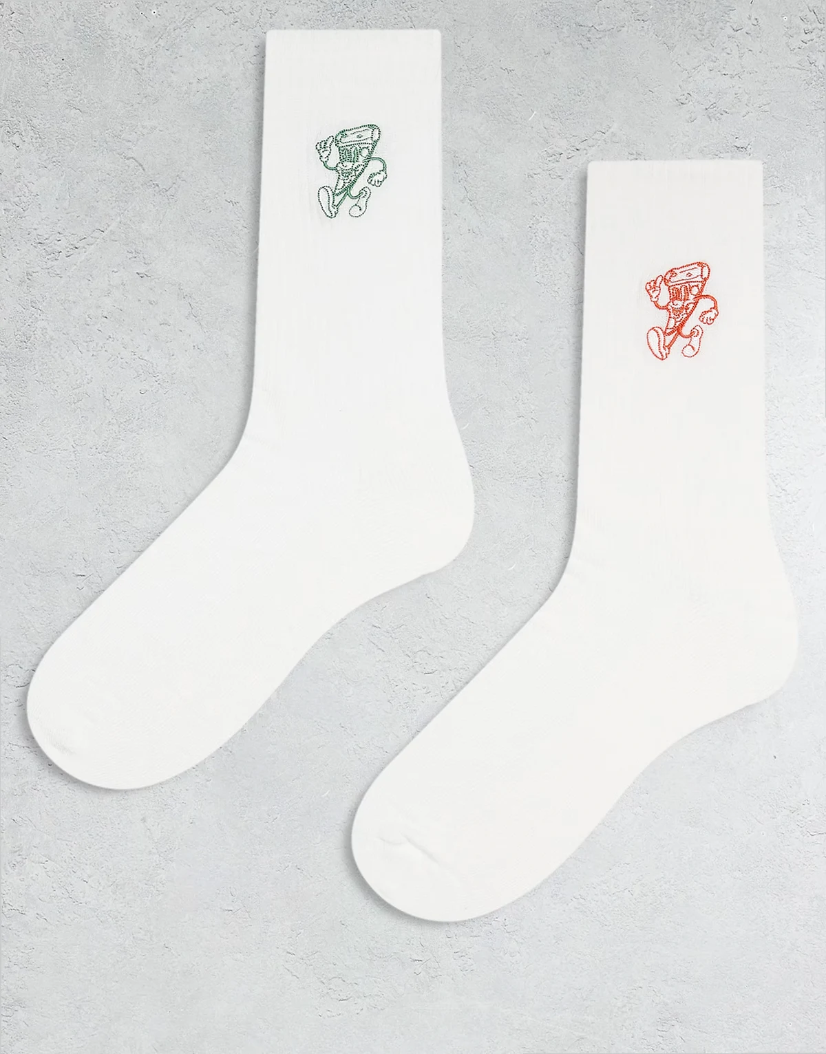 – 2er-Pack Socken in mit Pizza-Motiv verschiedenen Farben