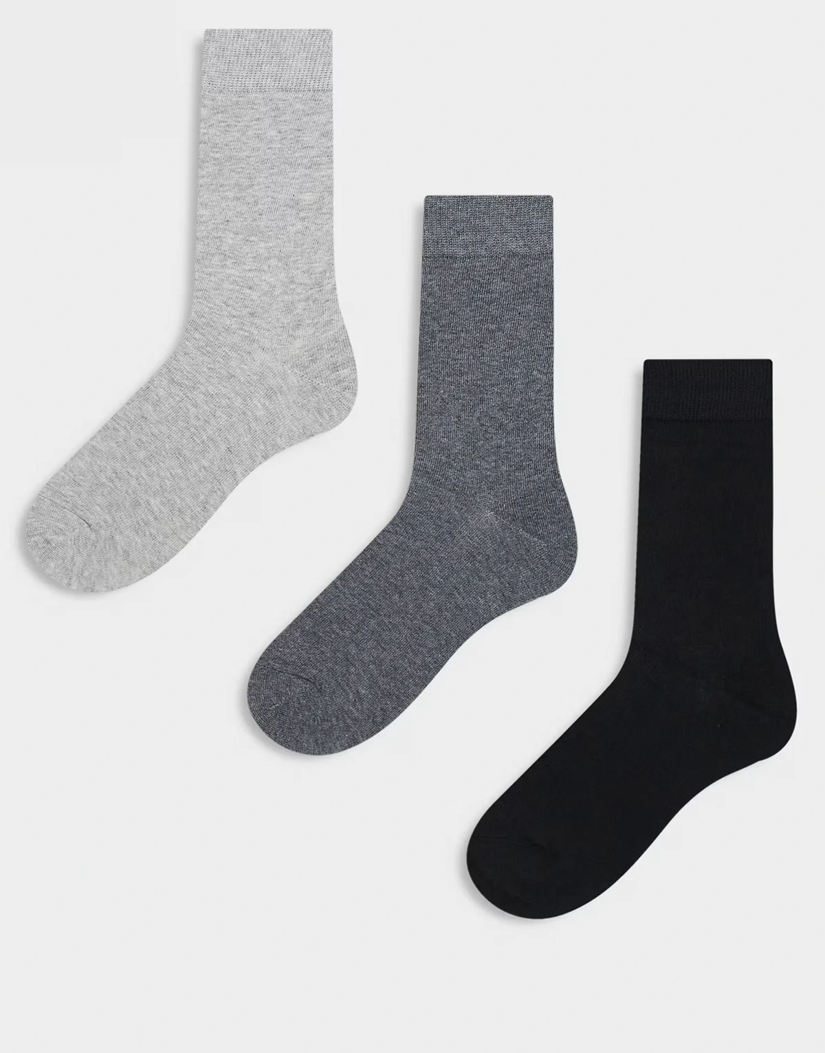 3 – er-Pack Socken in Schwarz und Grau