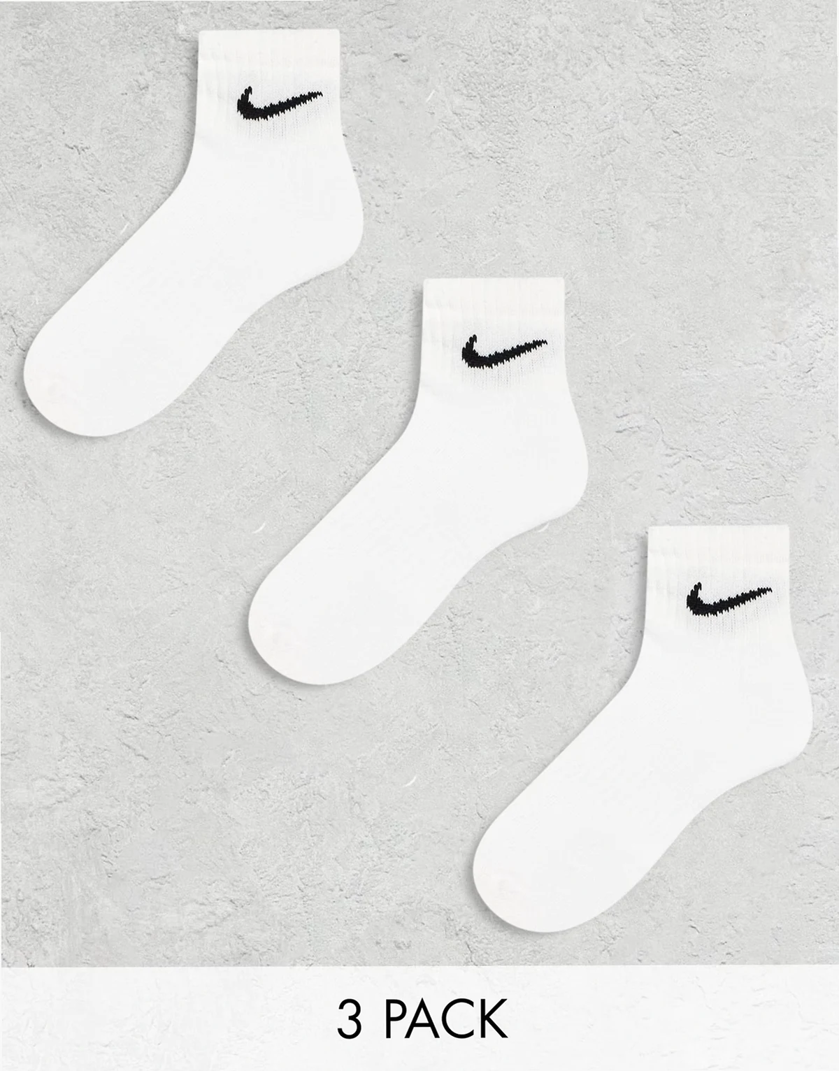 Training Everyday Cushioned 3 pack ankle sock in white
