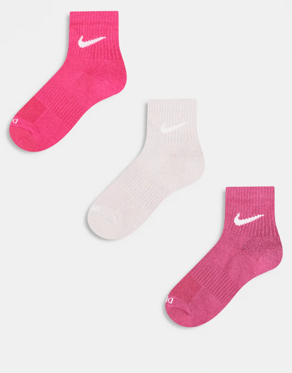 3-pack ankle socks in pink