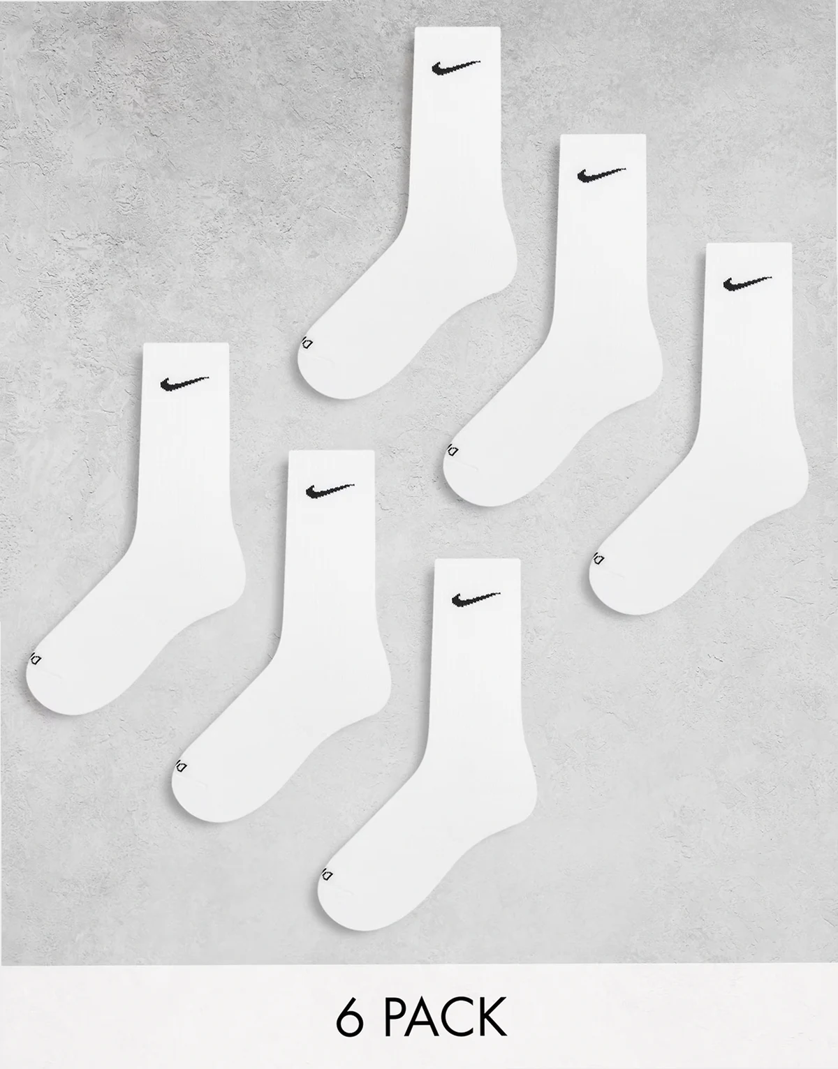 Everyday Plus Cushioned 6 pack crew socks in white