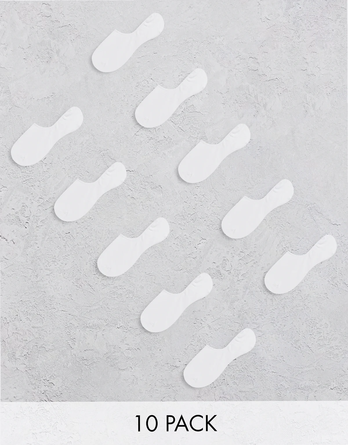 – 10er-Pack unsichtbare Socken in Weiß