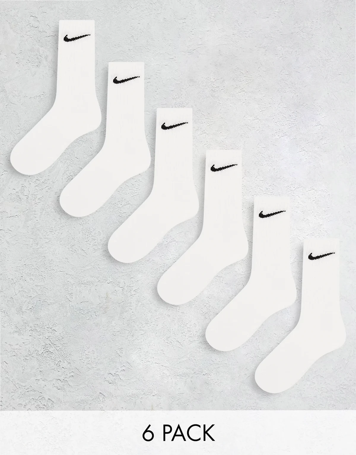 Training Everyday Cushioned 6 pack crew sock in white