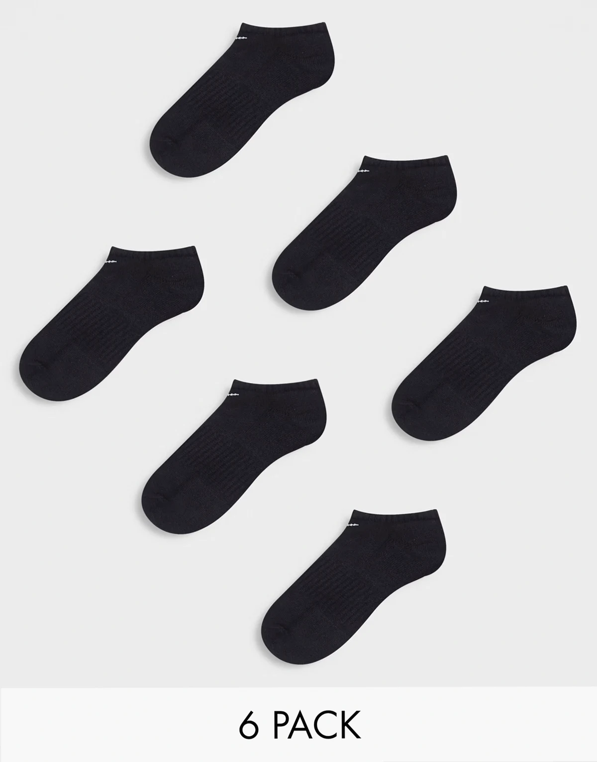 Training Everyday Cushioned 6 pack sneaker sock in black