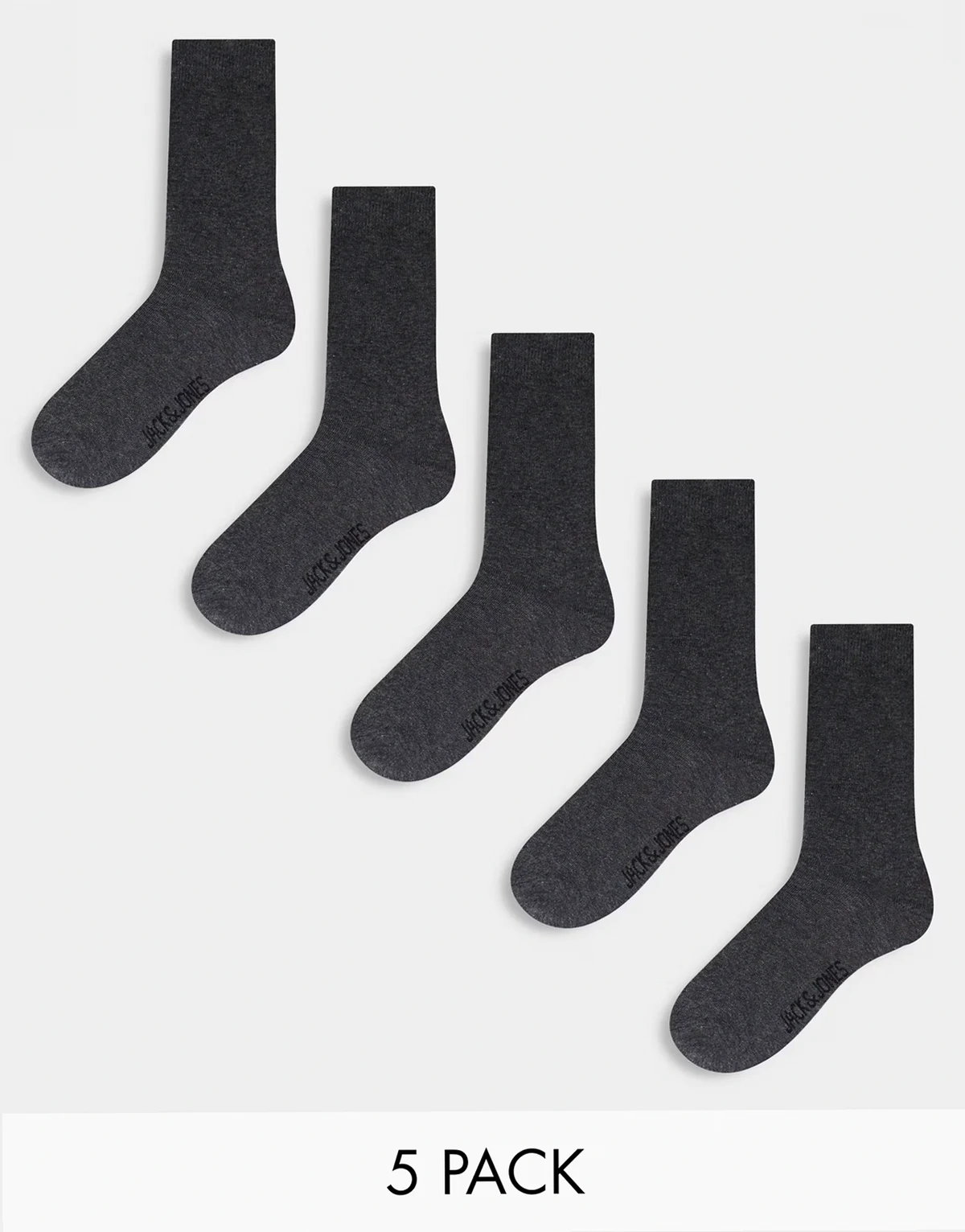 – 5er-Pack Socken in Dunkelgrau meliert
