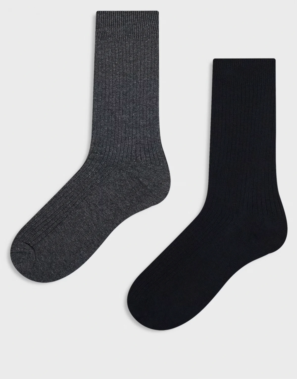 Premium – 2er-Pack Socken in Dunkelgrau und Schwarz