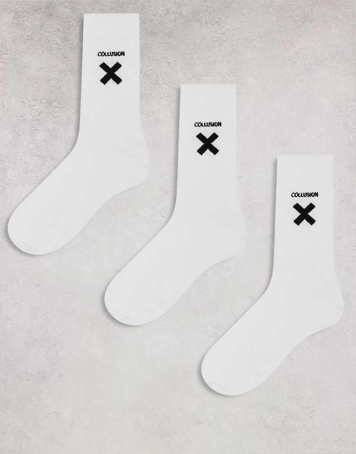 Unisex – 3er-Pack Socken in Weiß mit X-Logo