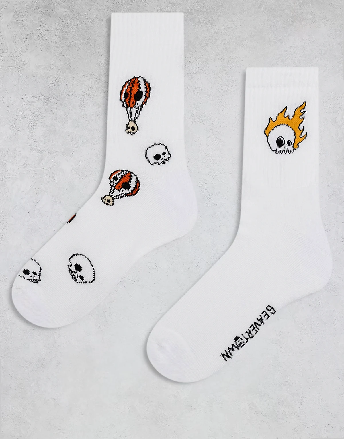 – 2er-Pack Socken in Weiß mit Beavertown-Motiven