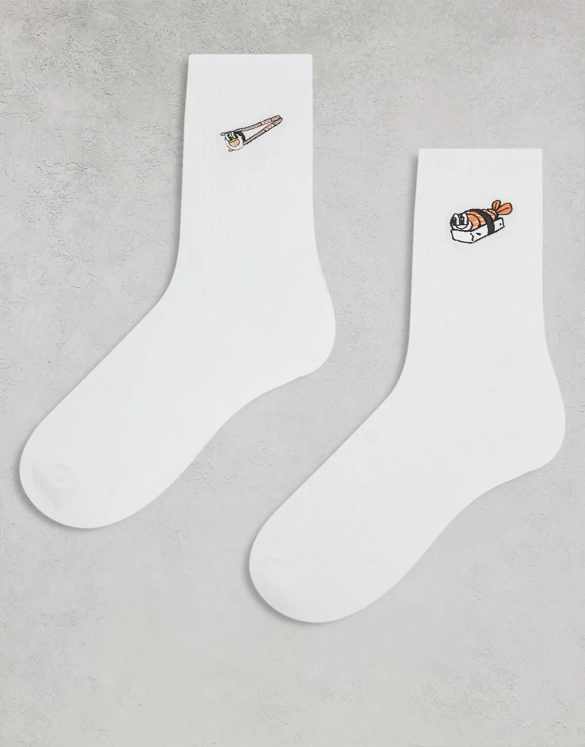 – 2er-Pack Socken in Weiß mit Stickerei