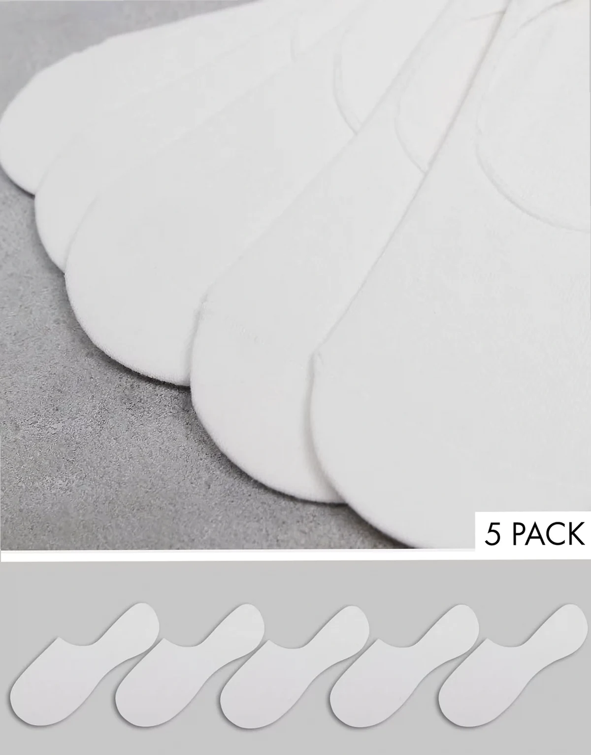 – 5er-Pack Sneaker-Füßlinge in Weiß