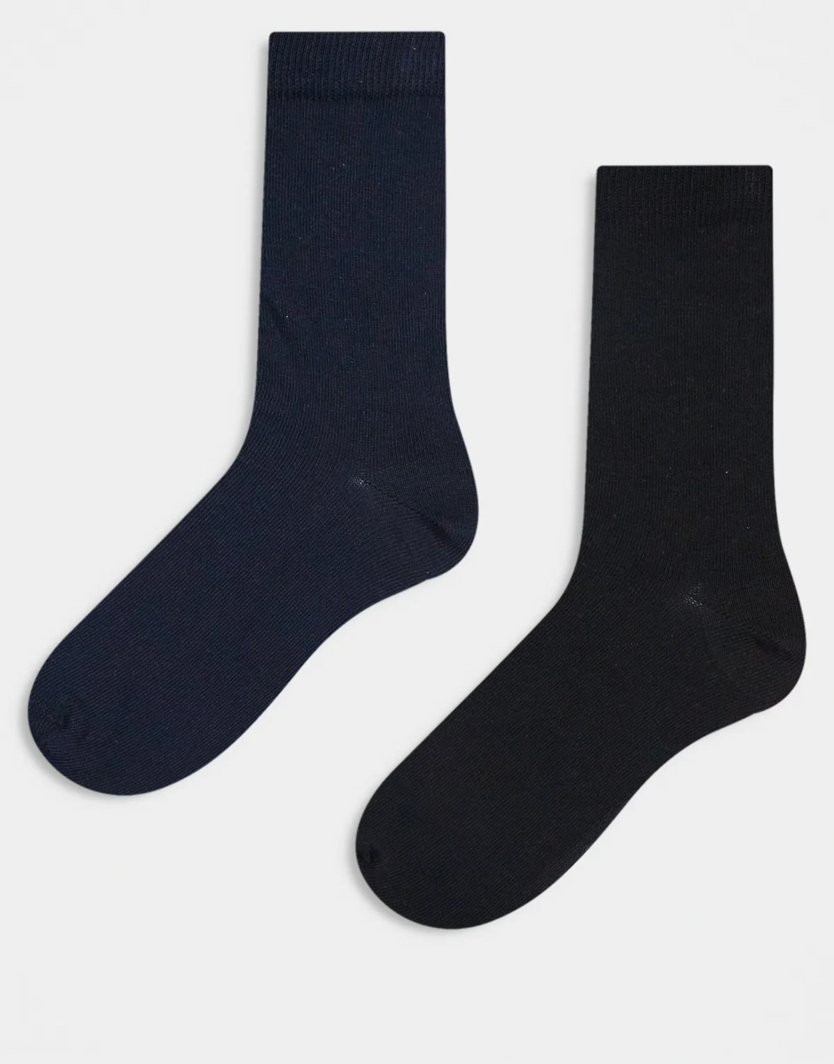 – 2er-Pack Socken mit hohem Baumwollanteil in Schwarz und Marineblau