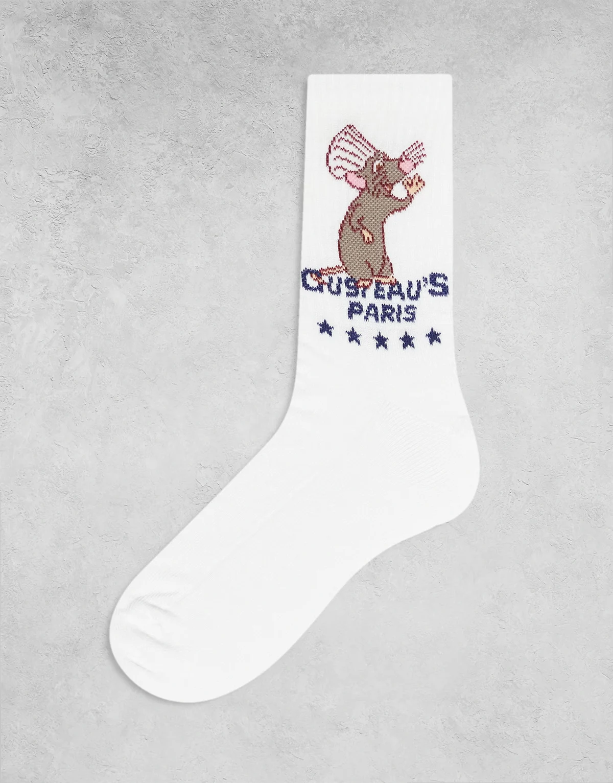 – Disney Pixar – Białe skarpetki z nadrukiem z motywem filmu „Ratatouille”