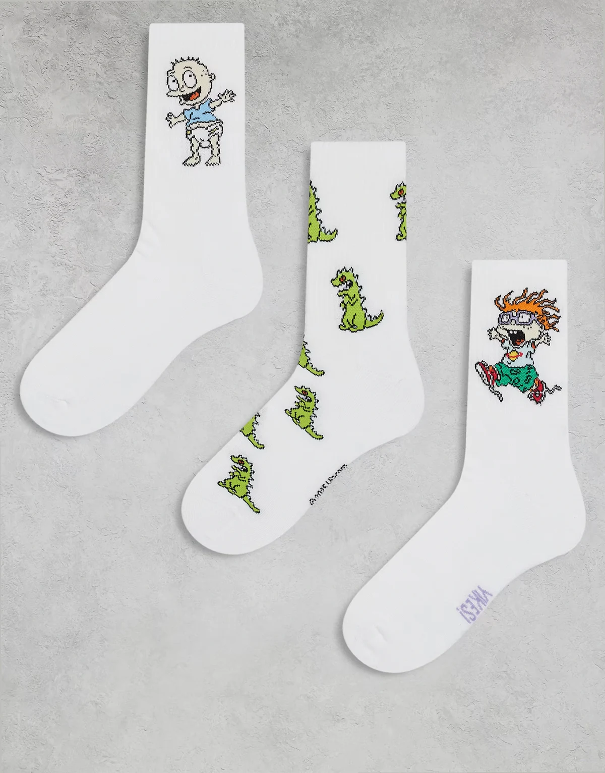 – 3er-Pack Socken in Weiß mit Rugrats-Motiven
