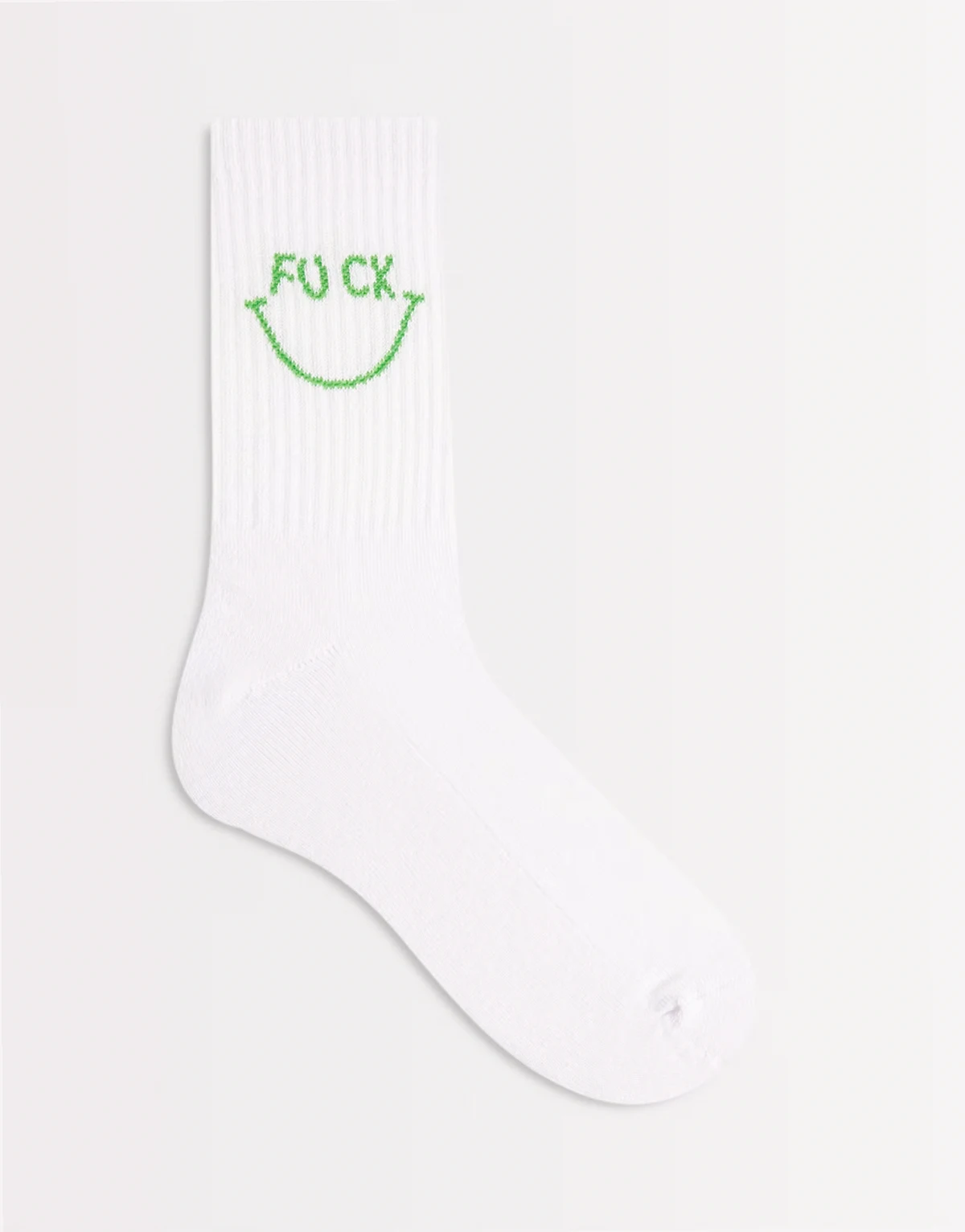 – Białe skarpety z motywem przekleństw