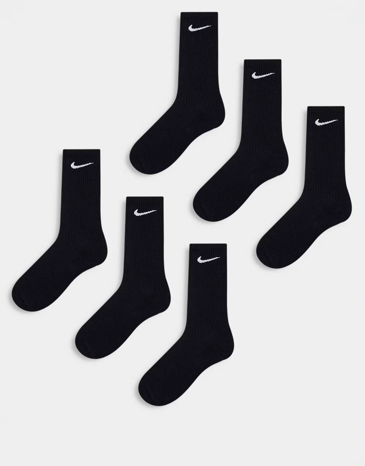 Training Everyday Cushioned Plus 6 pack crew socks in black