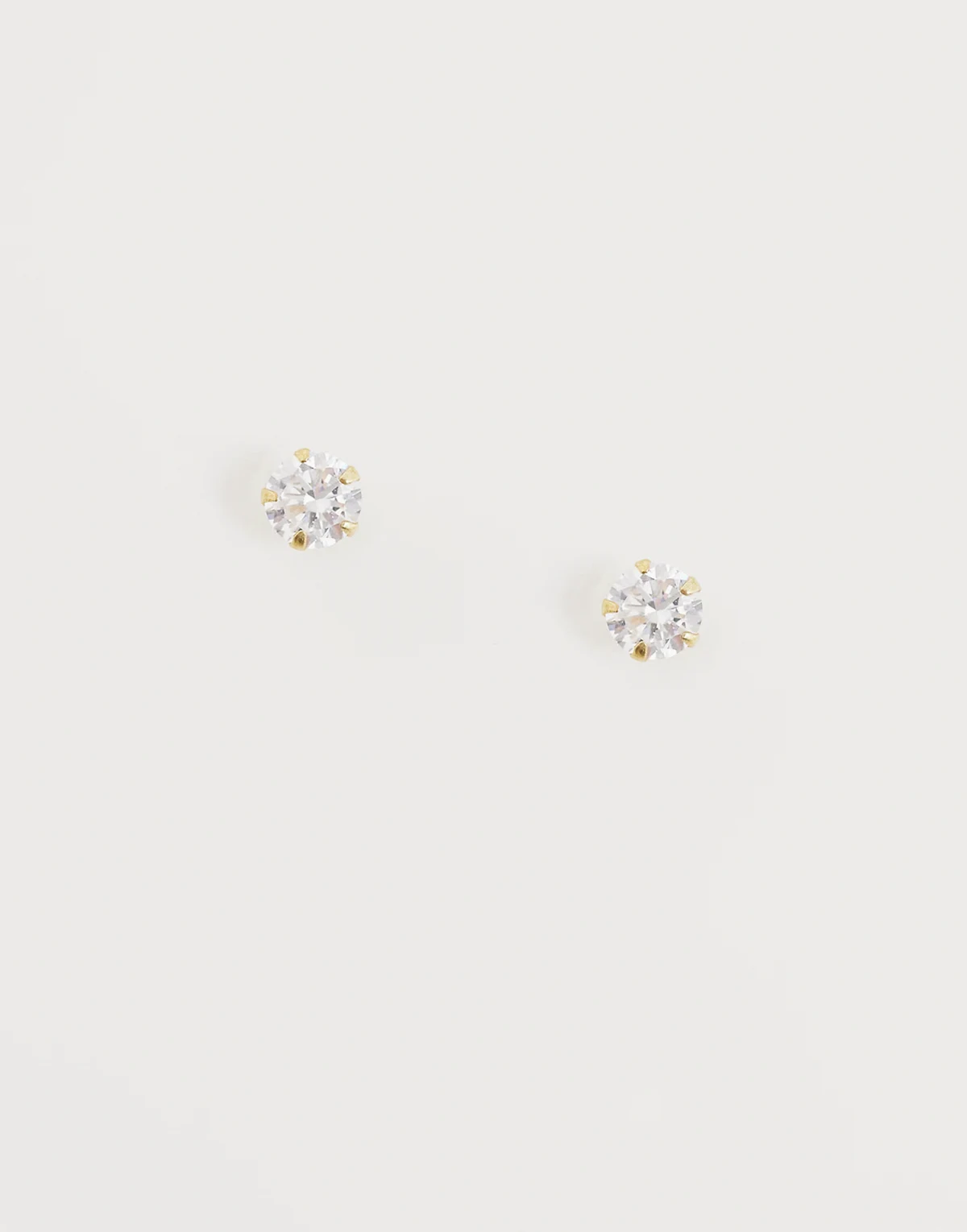 gold plated 5mm gemset round stud earrings