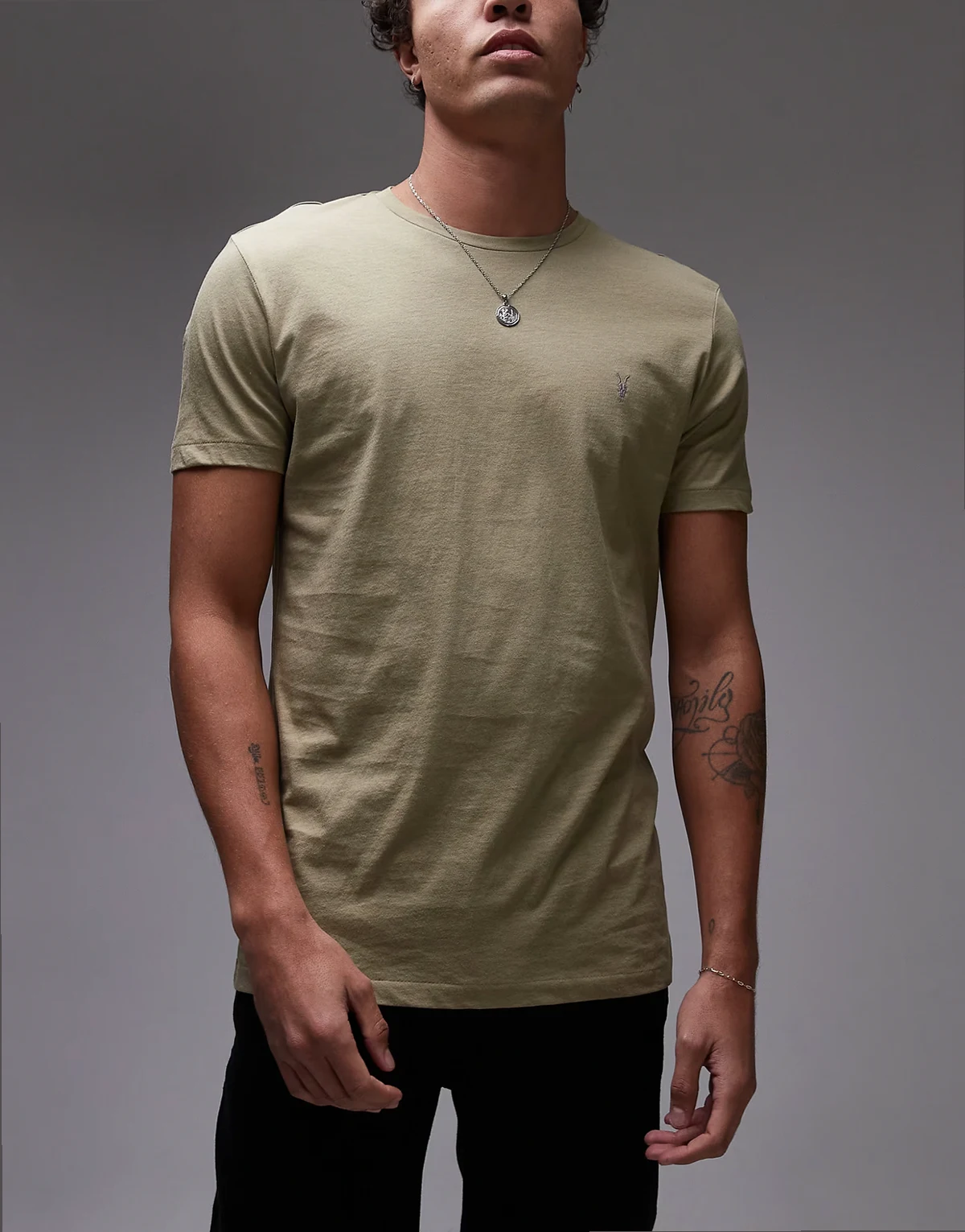 – Tonic – Zestaw 3 T-shirtów z okrągłym dekoltem w kolorze białym, brązowym i zielonym