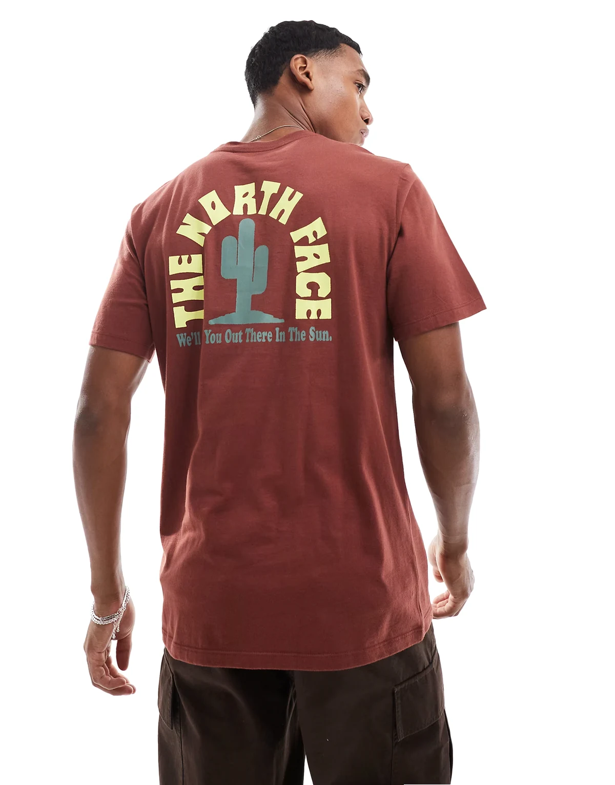 Graphic Cactus Tee in maroon