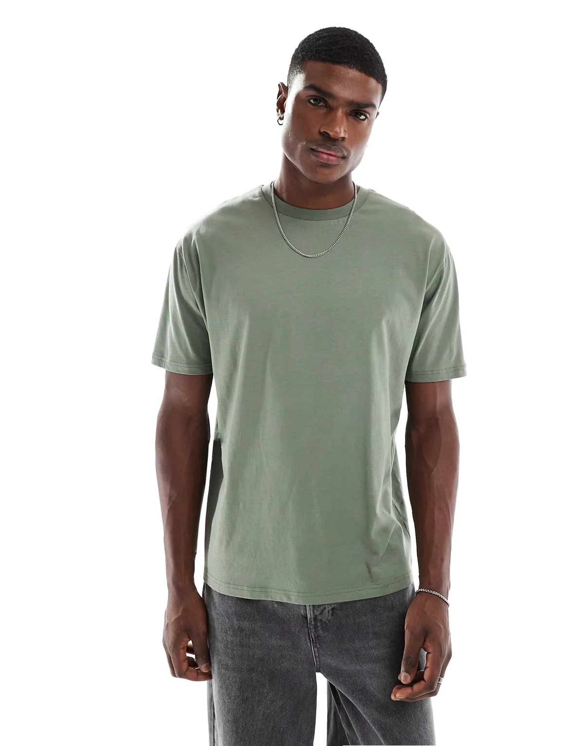 – Basic – T-shirt o luźnym kroju w kolorze szałwii