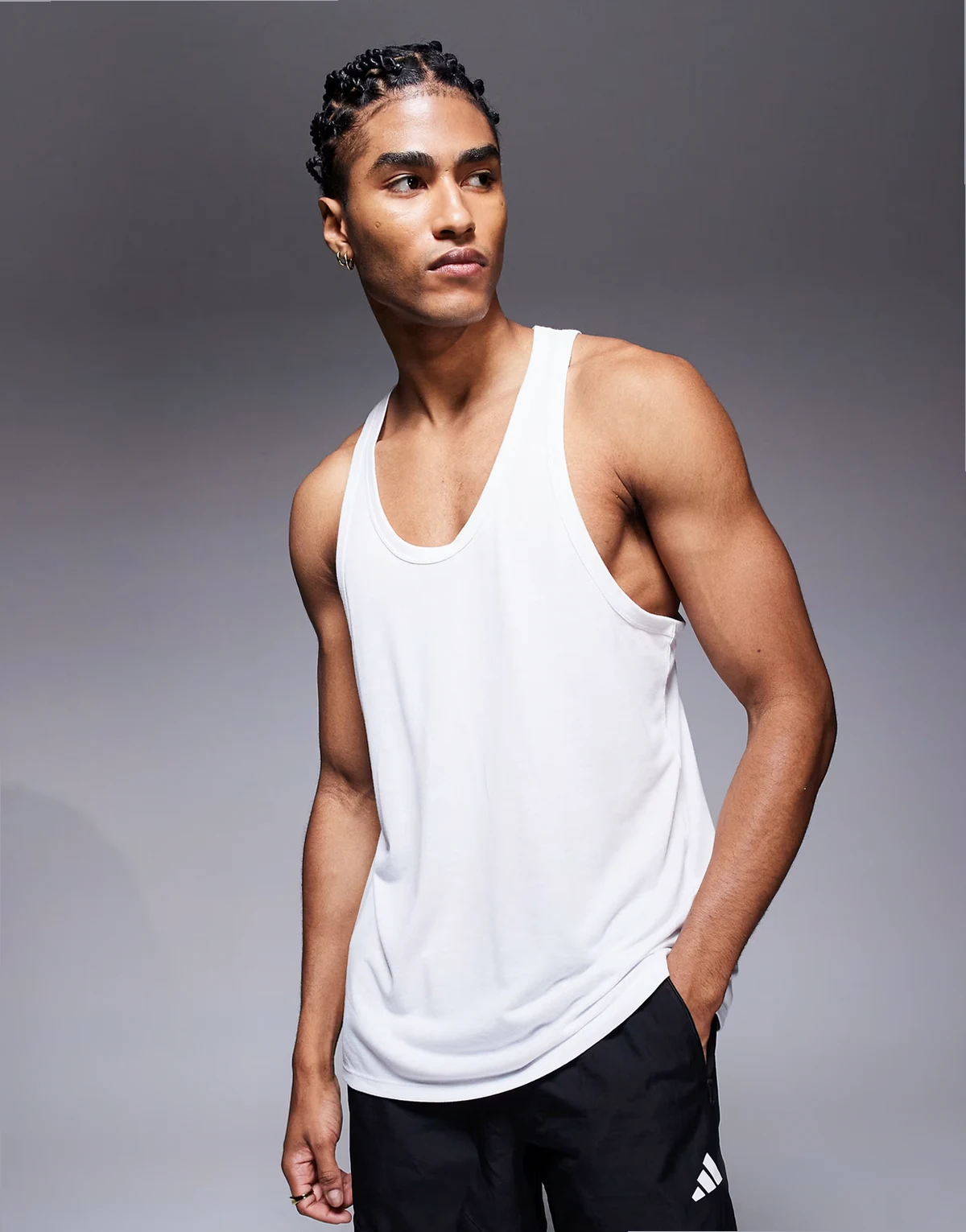 quick dry mesh running tank top in white
