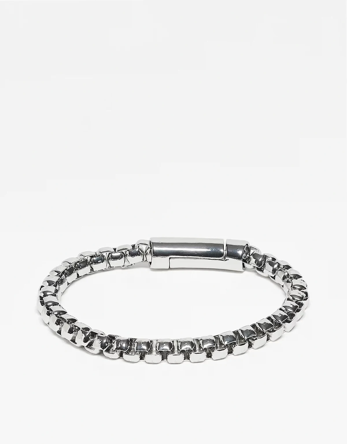 Unisex – Bransoletka z połączonych ogniw w kolorze srebra