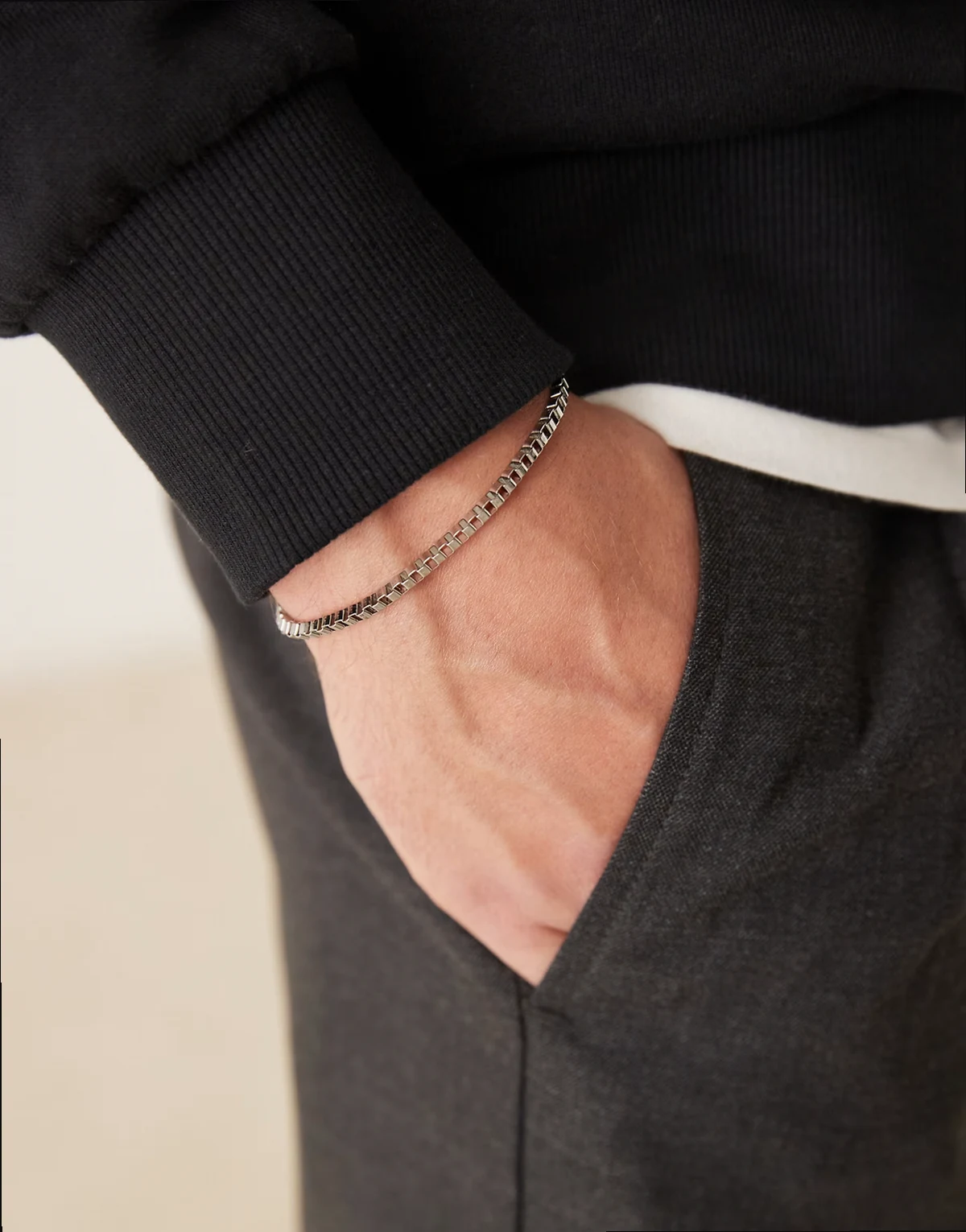 – Silberfarbenes Venezianerketten-Armband