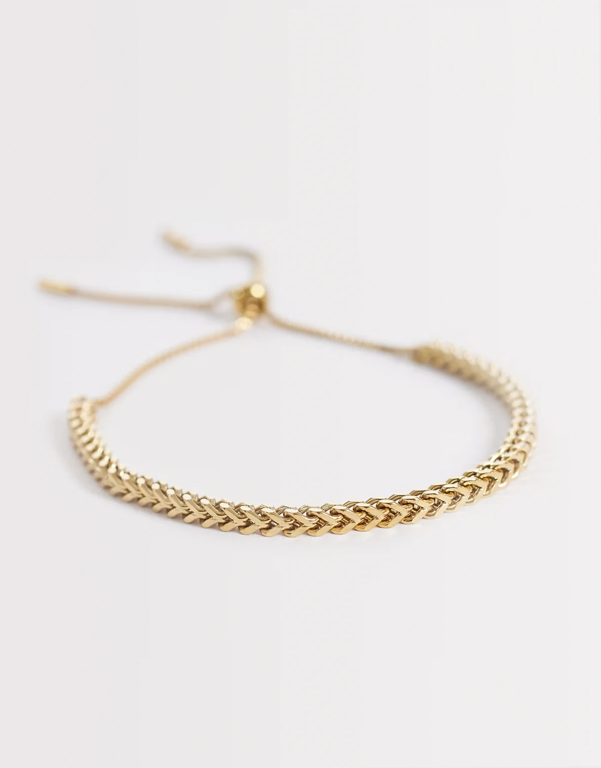 – Bransoletka łańcuszkowa z kwadratowymi ogniwami ze stali nierdzewnej w odcieniu złota