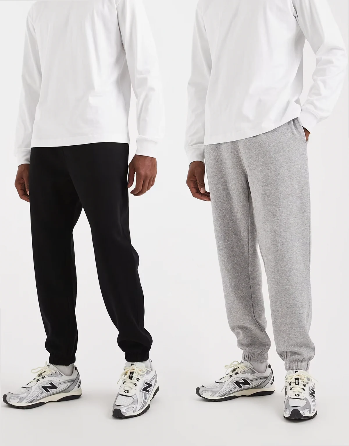 essentials 2 pack tapered sweatpants in black and heather gray
