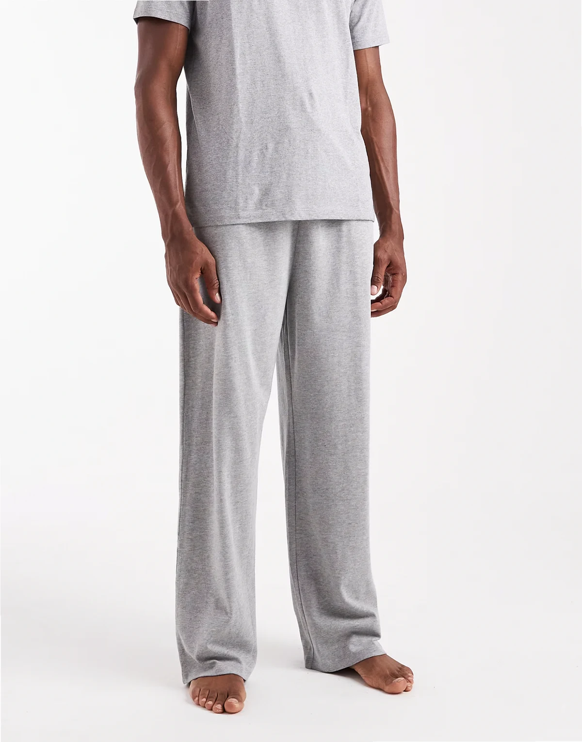 heavyweight wide leg lounge bottoms in gray heather
