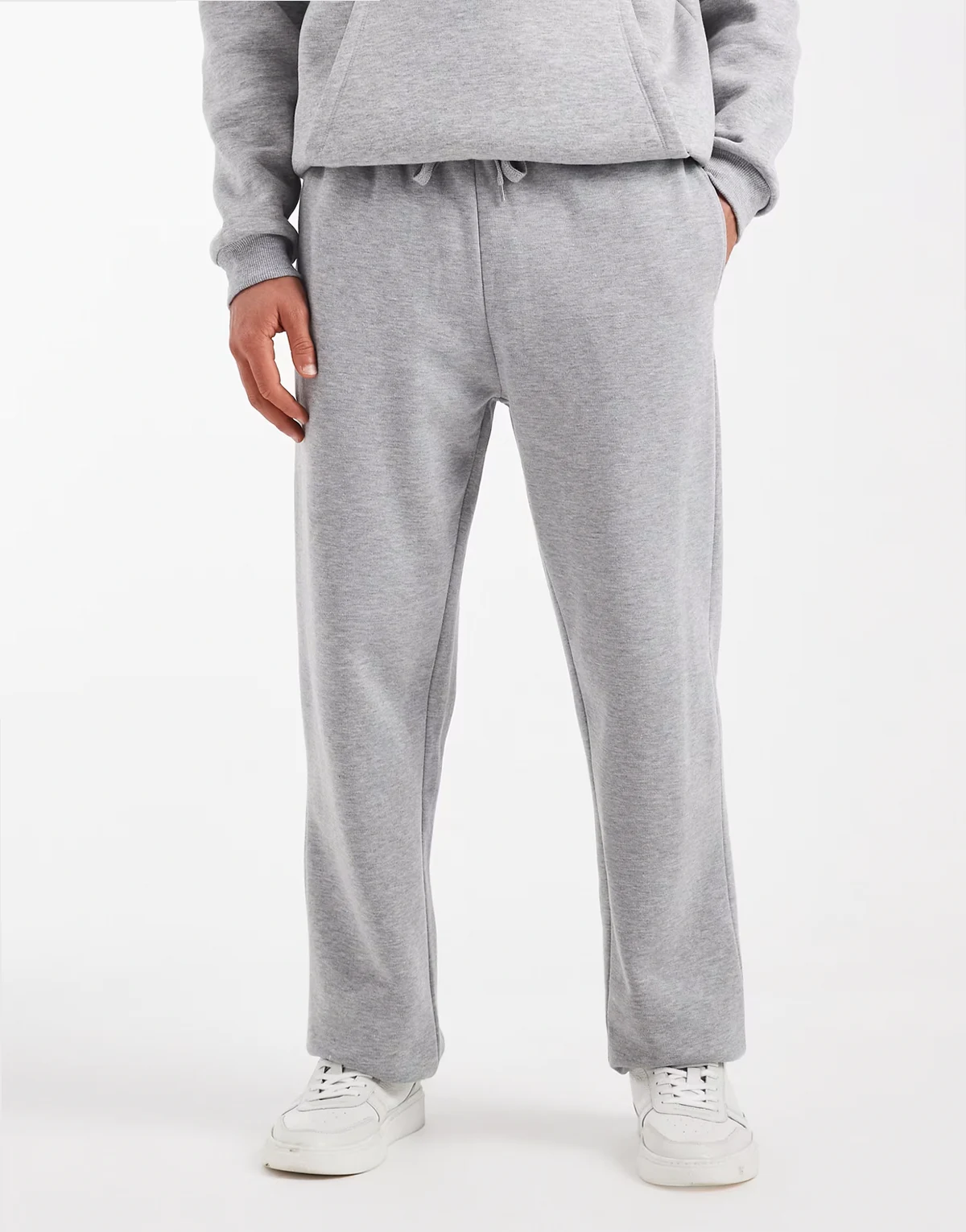 essential straight leg sweatpants in heather gray