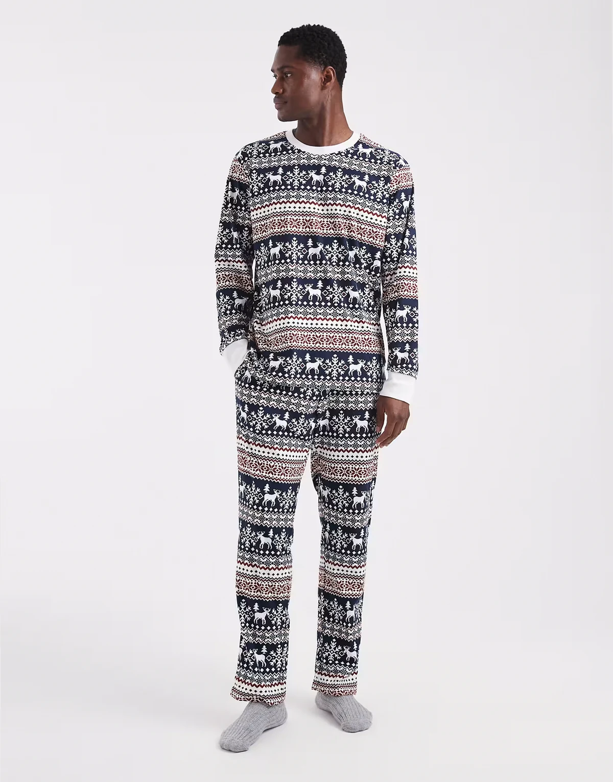 – Weihnachtliches Pyjama-Set mit Norwegermuster