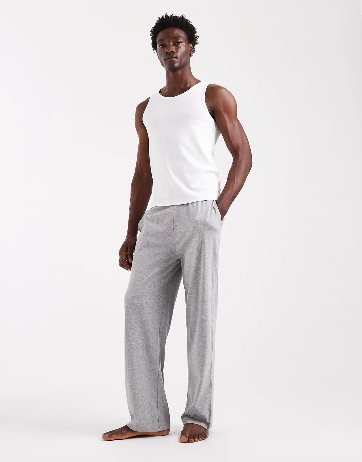 – Lounge-Hose aus grauem Jersey