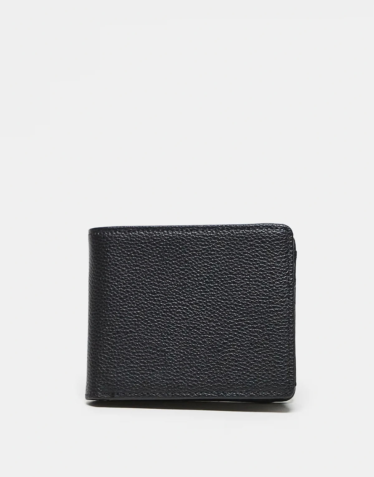 pebbled leather wallet in black