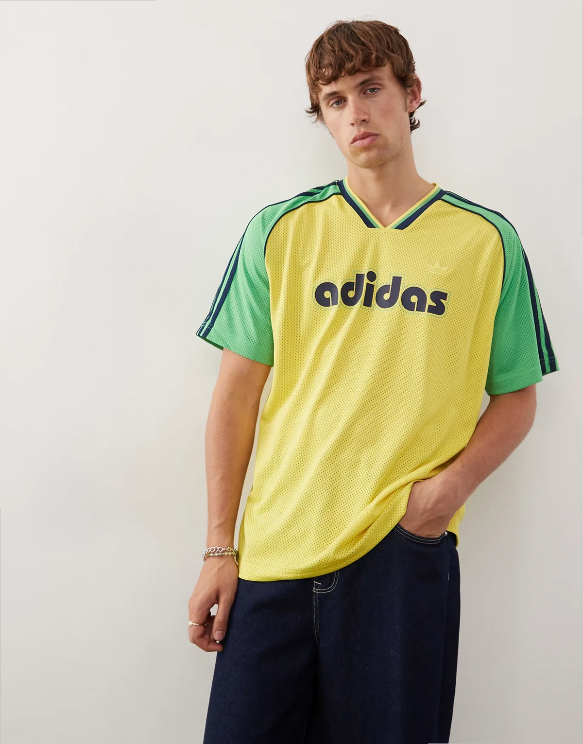 Sport jersey top in yellow and green