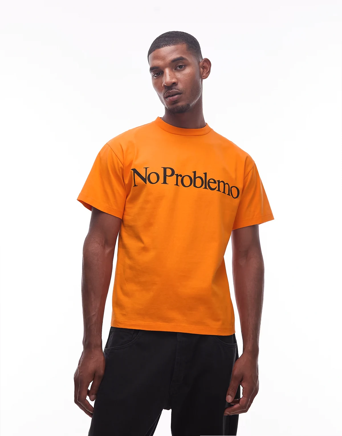 – Baumwoll-T-Shirt in Orange mit Logo