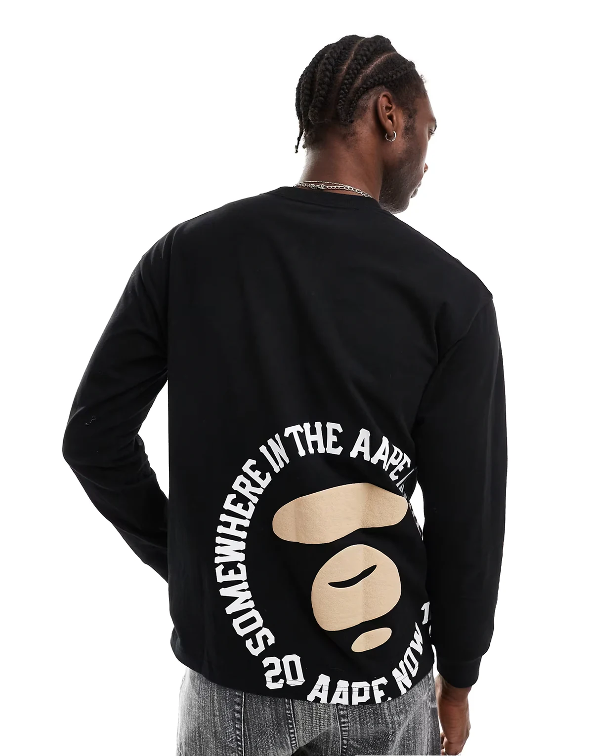 AAPE by A Bathing Ape long sleeve logo T-shirt in black