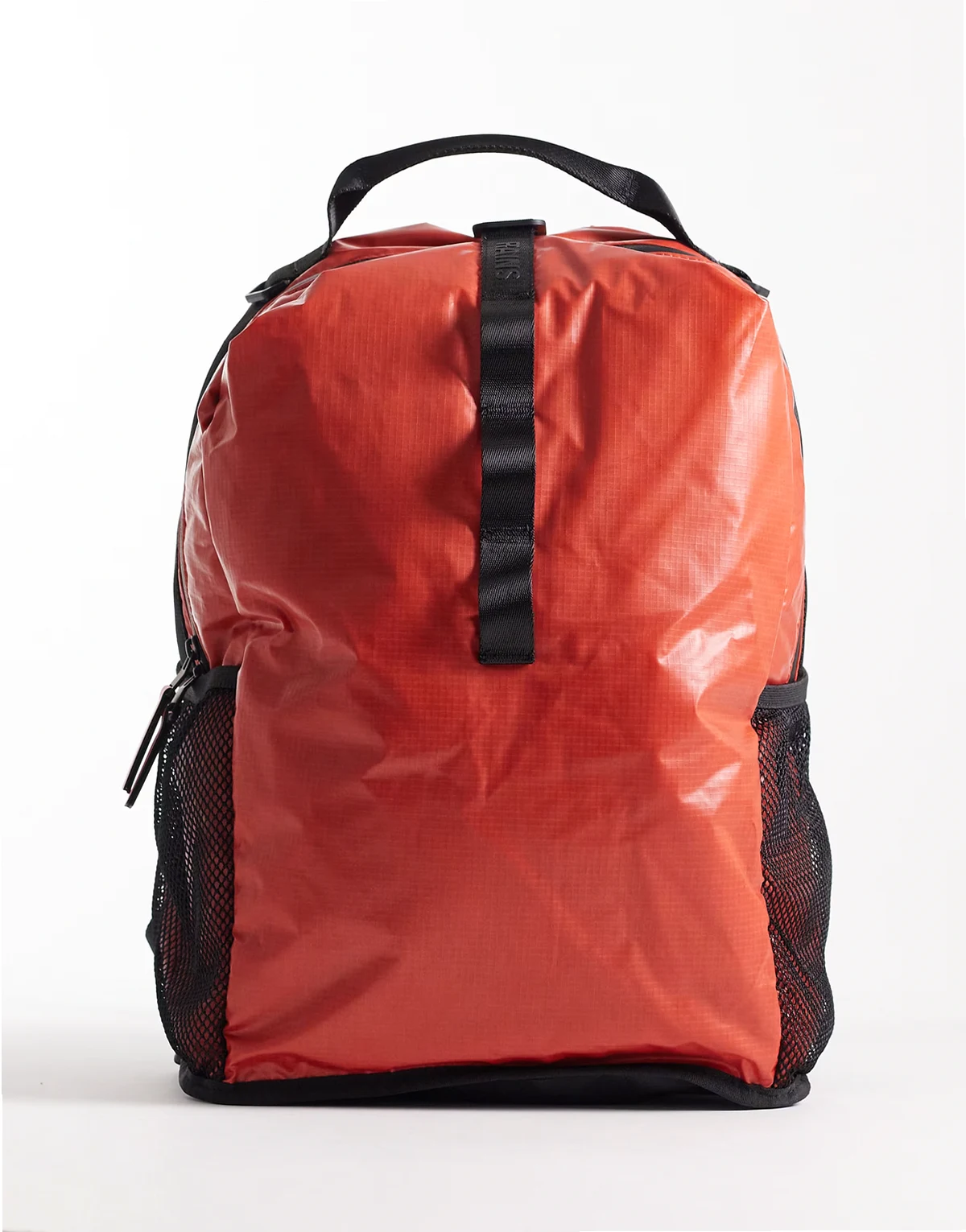 14680 Sibu waterproof grid print clip front backpack in red